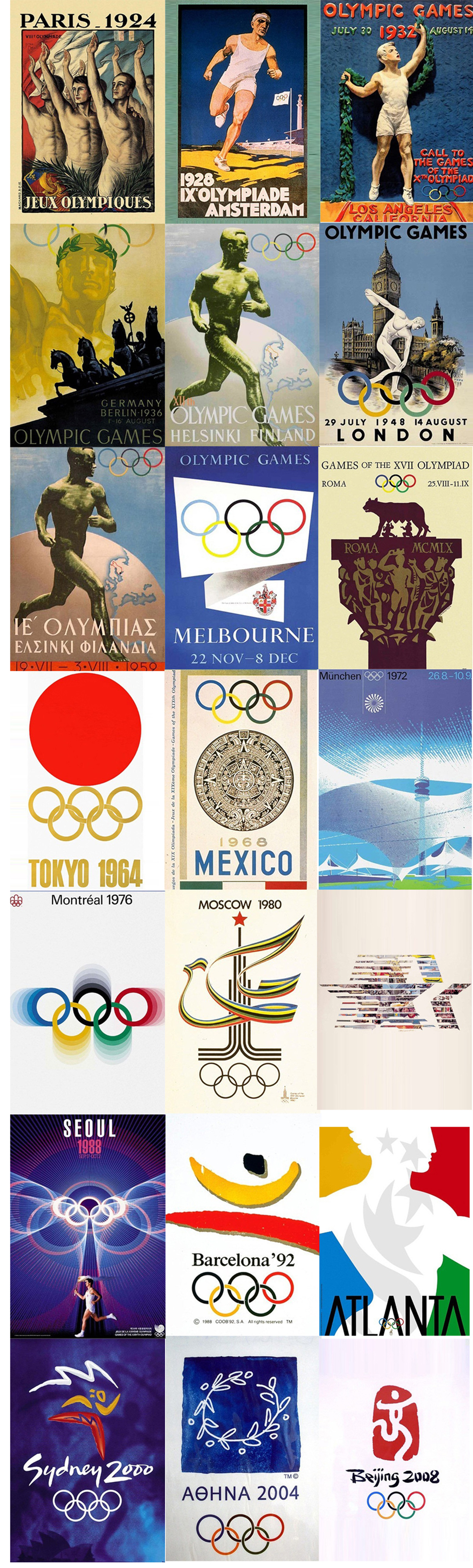 Manifesti Olimpiadi 1924-2008